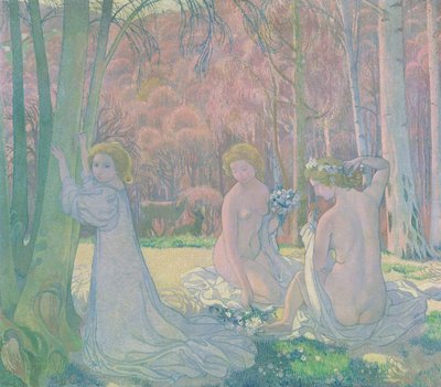 Figuren in een lentelandschap, 1897 door Maurice Denis